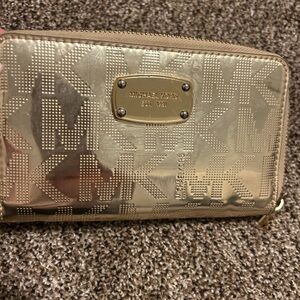 Michael Kors Metallic Gold Zip Wallet